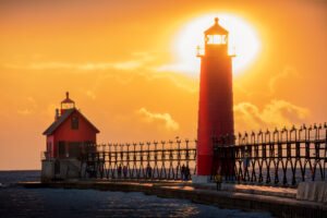 Fine Art Print - "Grand Haven Lighthouse at Sunset"